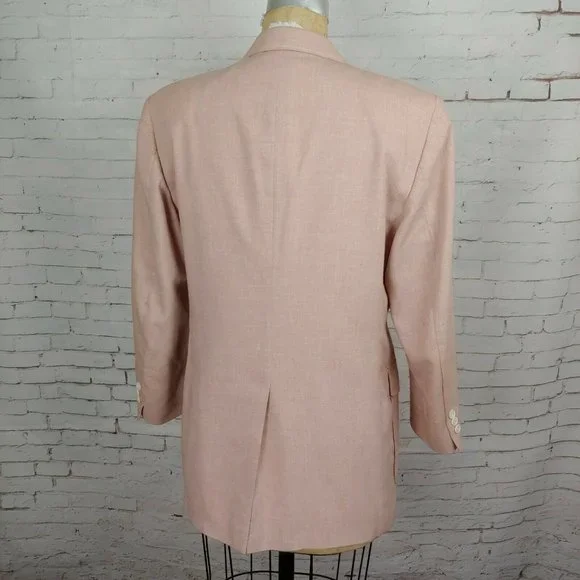 Vintage Glenshire Fine Tailored Clothing Blazer Mens 42 Lined Pink Jacket - Picture 6 of 12